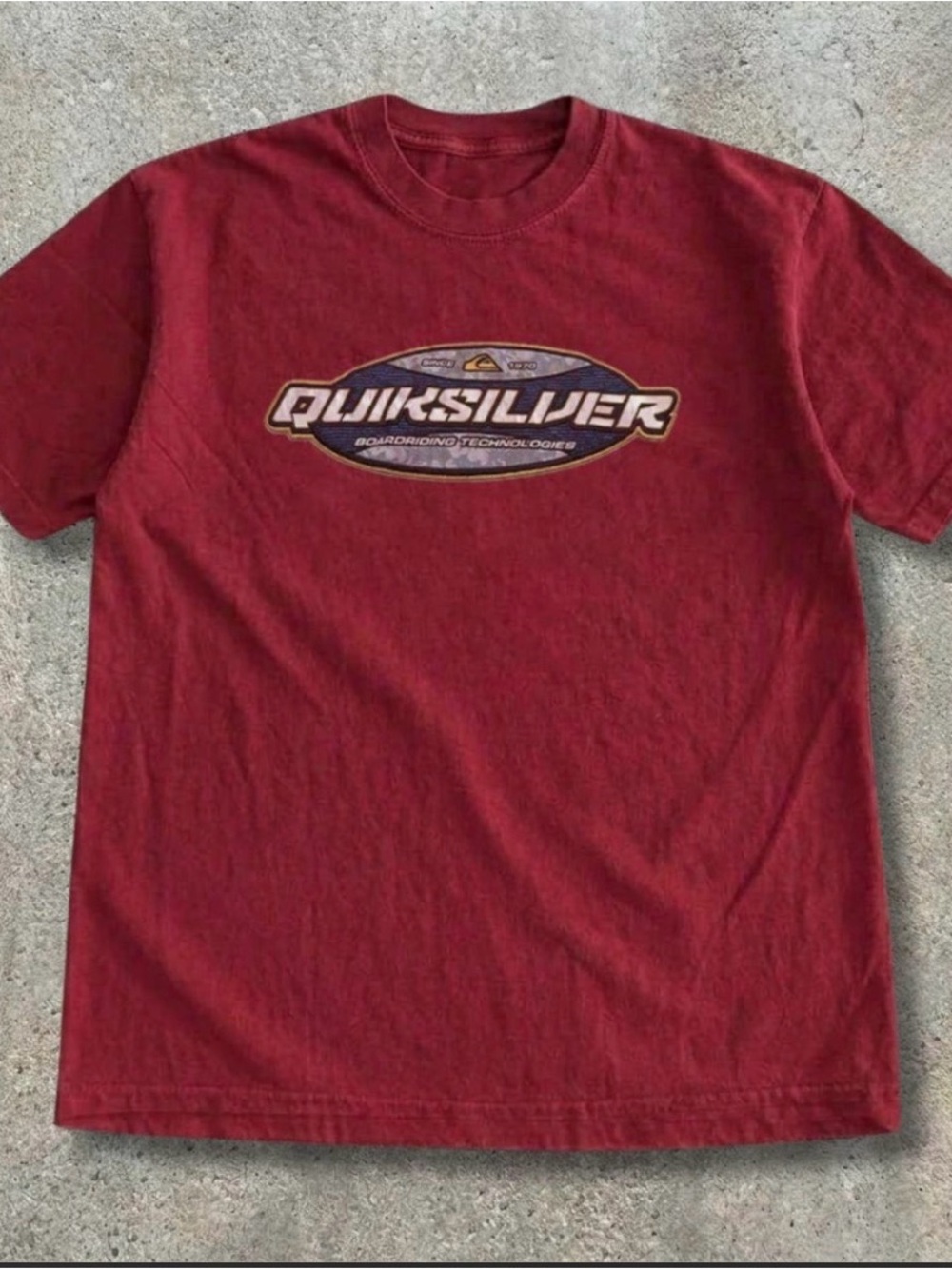 Quiksilver Men's Deep Red Logo Short Sleeve Tee